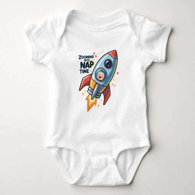 Zoomar In I Lugnande Sömn – Sött Rymdskepp T Shirt (Framsida)