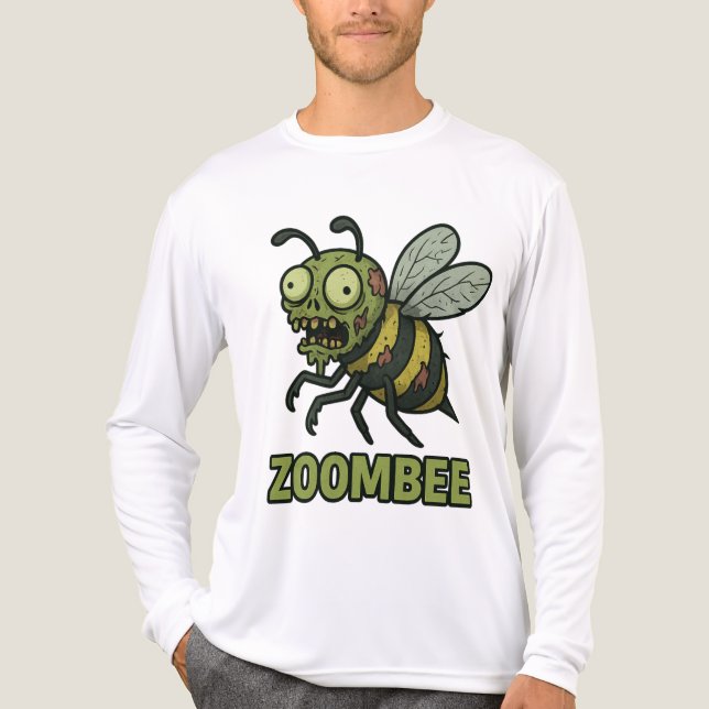 Zoombee - Lustigt Zombie Bee Tecknad Design T Shirt (Framsida)