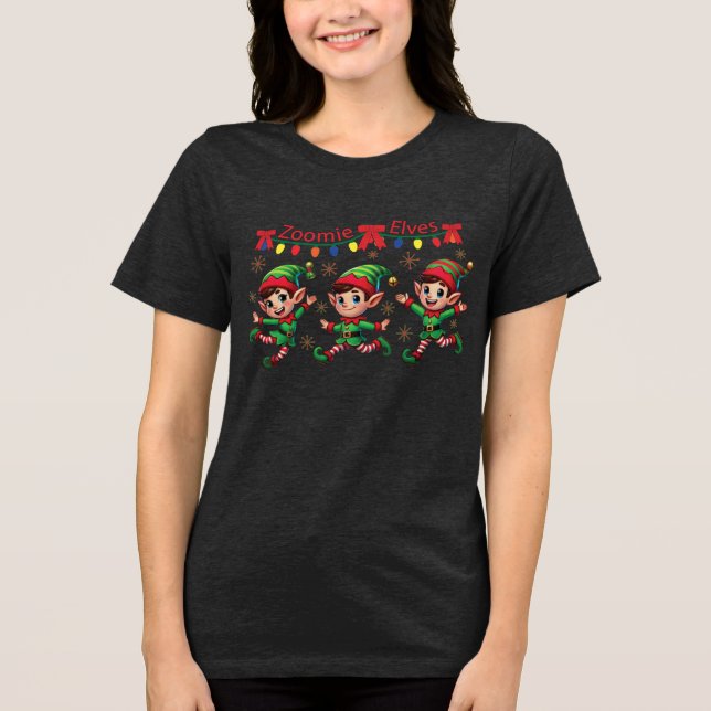 Zoomie Elves jul T Shirt (Framsida)