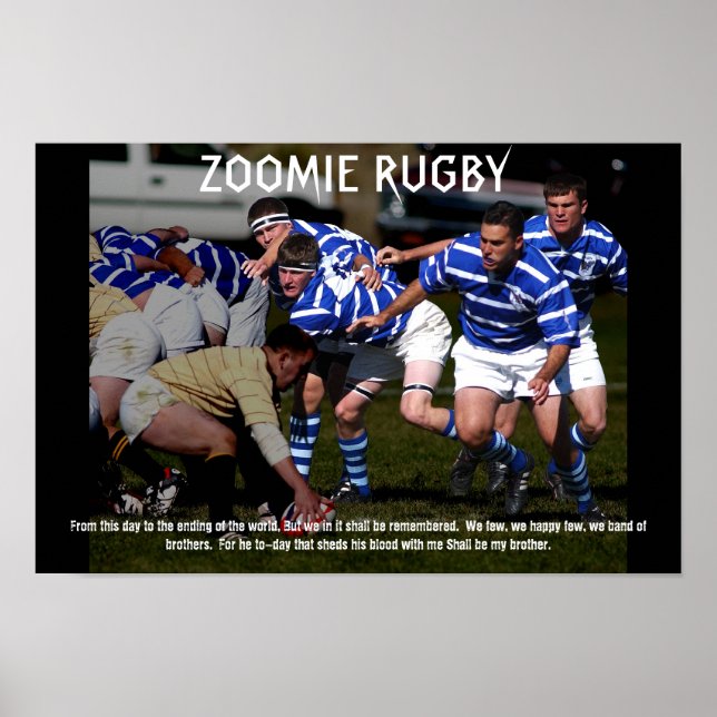 ZOOMIE RUGBY POSTER (Framsidan)