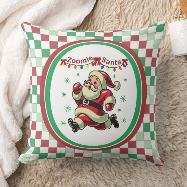 Zoomie Santa Christmas Kudde (Filt)