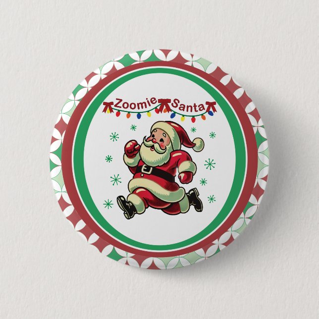 Zoomie Santa jul Knapp (Framsida)
