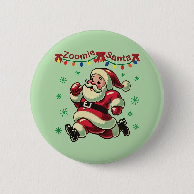 Zoomie Santa jul Knapp (Framsida)
