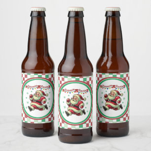 Zoomie Santa jul Ölflaska Etikett