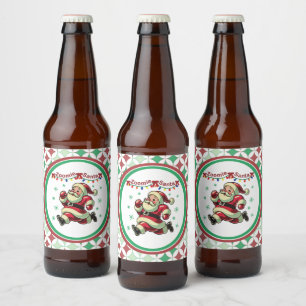 Zoomie Santa jul Ölflaska Etikett