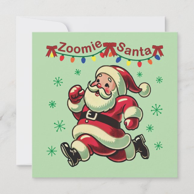 Zoomie Santa Julkort (Framsida)