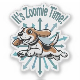 Zoomie Time Beagle Klistermärken