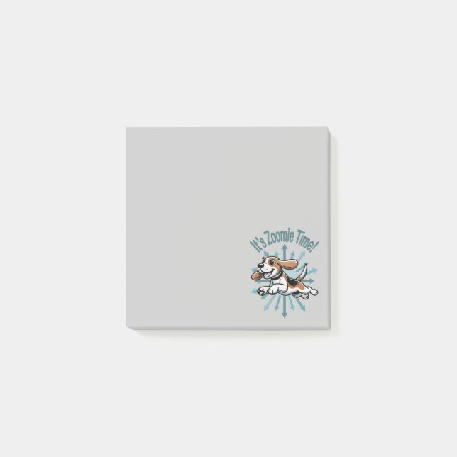 Zoomie Time Beagle Post-it Block (Framsida)