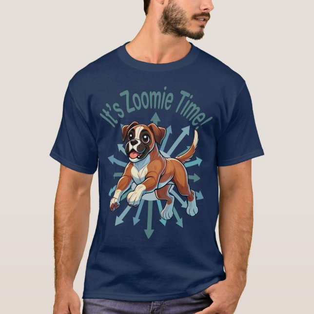 Zoomie Time Boxer T Shirt (Framsida)