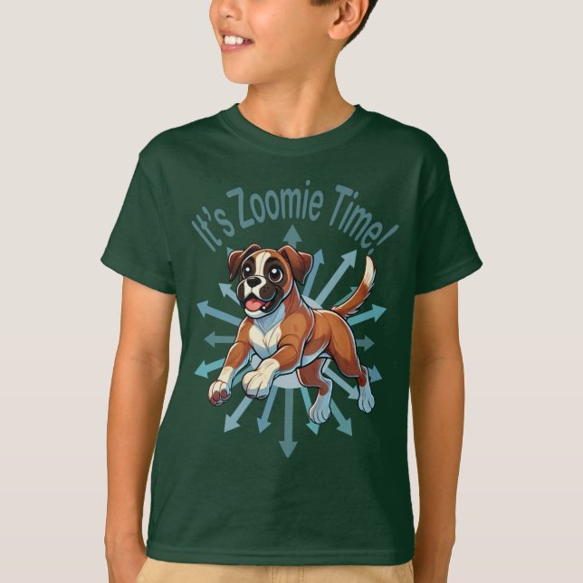 Zoomie Time Boxer T Shirt (Framsida)