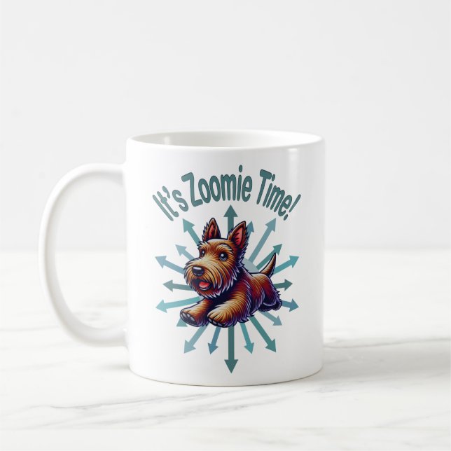 Zoomie Time Brown Scotty Kaffemugg (Vänster)