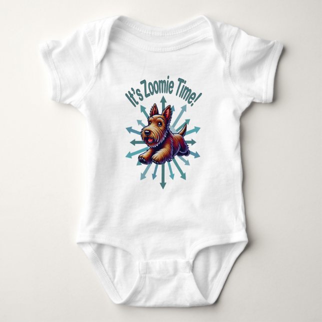 Zoomie Time Brown Scotty T Shirt (Framsida)