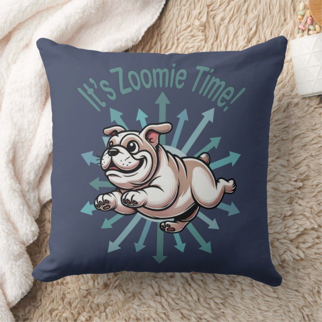 Zoomie Time Bulldog Kudde (Filt)