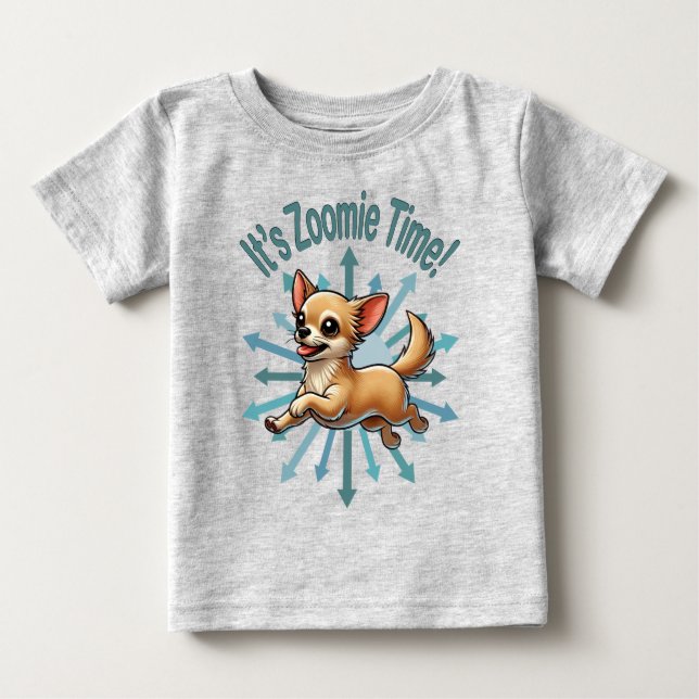 Zoomie Time Chihuahua T Shirt (Framsida)
