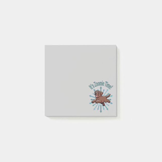 Zoomie Time Chocolate Lab Post-it Block (Framsida)