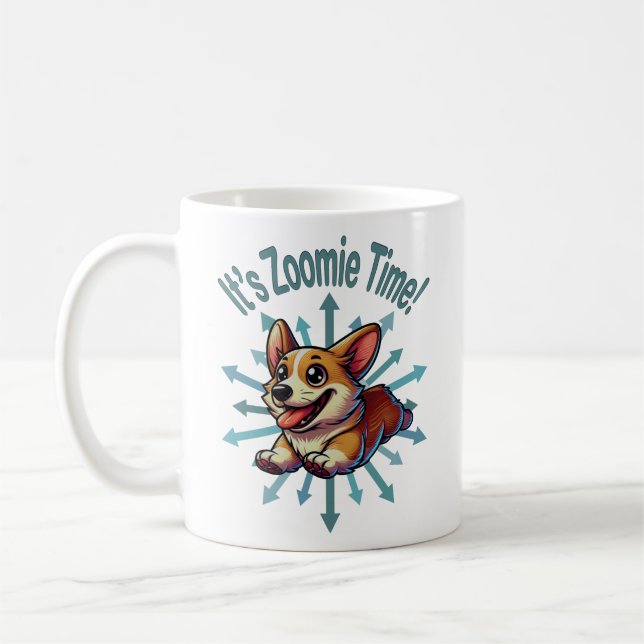 Zoomie Time Corgi Kaffemugg (Vänster)