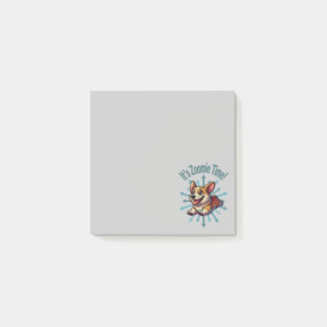Zoomie Time Corgi Post-it Block (Framsida)