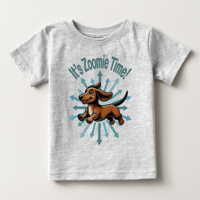 Zoomie Time Dachshund T Shirt (Framsida)