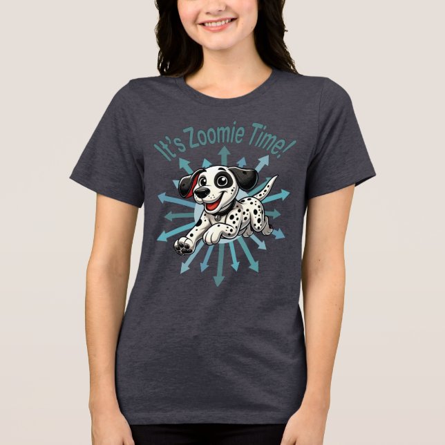 Zoomie Time Dalmatian T Shirt (Framsida)