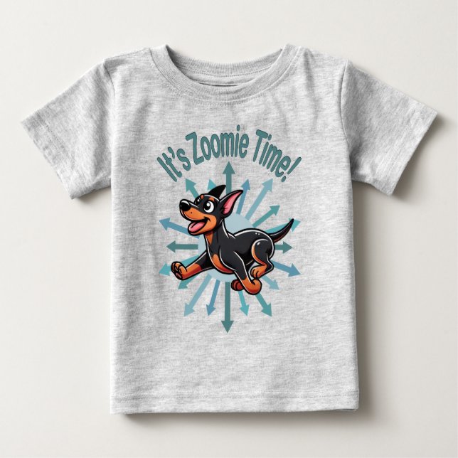 Zoomie Time Doberman Pincher T Shirt (Framsida)