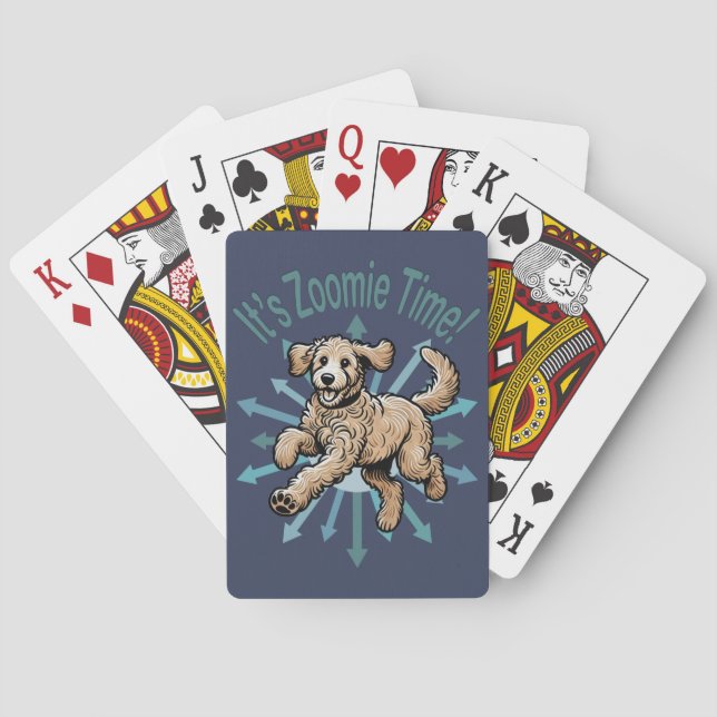 Zoomie Time Golden Doodle Casinokort (Baksidan)