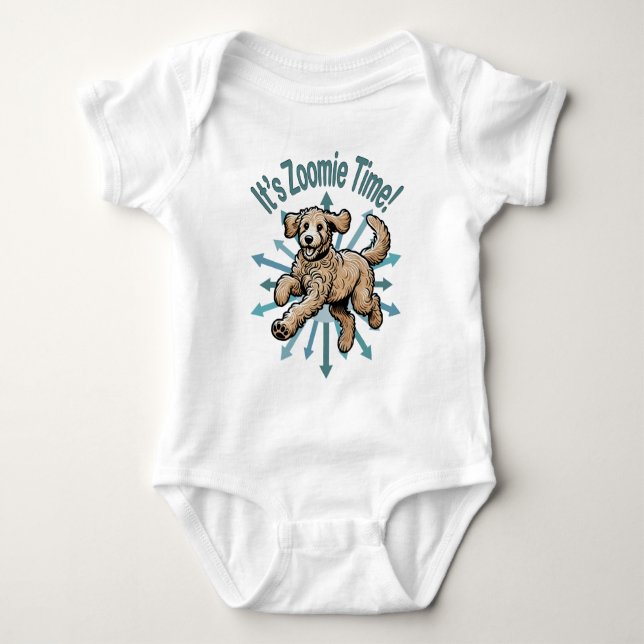 Zoomie Time Golden Doodle T Shirt (Framsida)