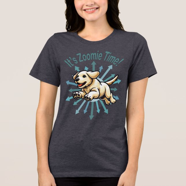 Zoomie Time Golden Lab T Shirt (Framsida)