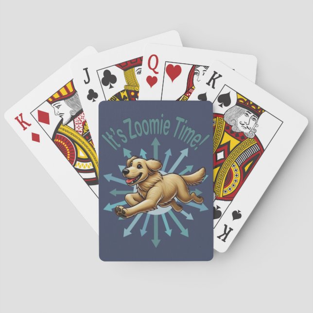 Zoomie Time Golden Retriever Casinokort (Baksidan)