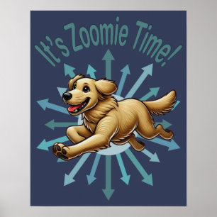 Zoomie Time Golden Retriever Poster
