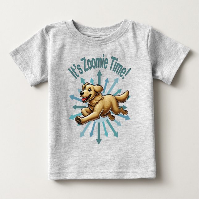 Zoomie Time Golden Retriever T Shirt (Framsida)