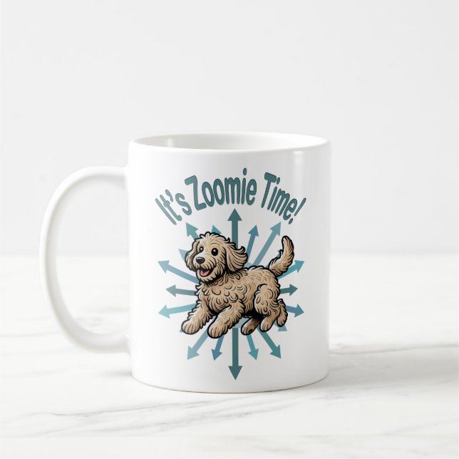 Zoomie Time Labradoodle Kaffemugg (Vänster)