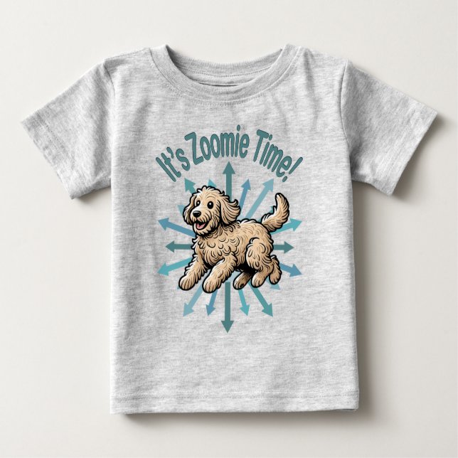 Zoomie Time Labradoodle T Shirt (Framsida)
