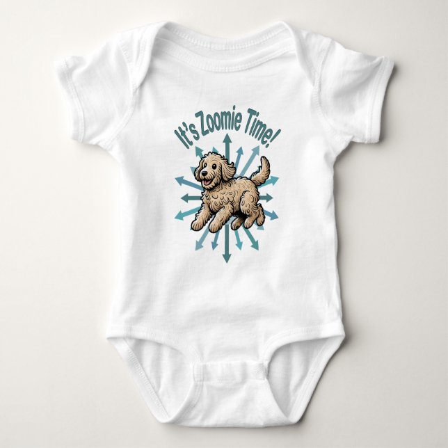 Zoomie Time Labradoodle T Shirt (Framsida)
