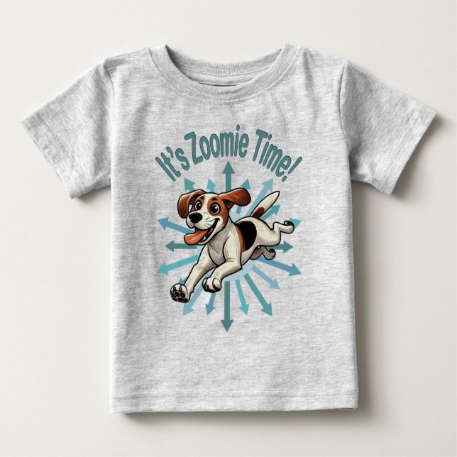 Zoomie Time Medium Beagle Mutt T Shirt (Framsida)