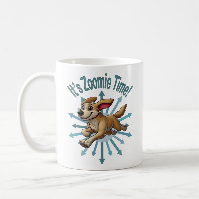 Zoomie Time Medium Tan Mutt Kaffemugg (Vänster)