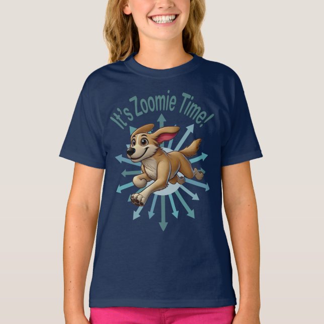 Zoomie Time Medium Tan Mutt T Shirt (Framsida)