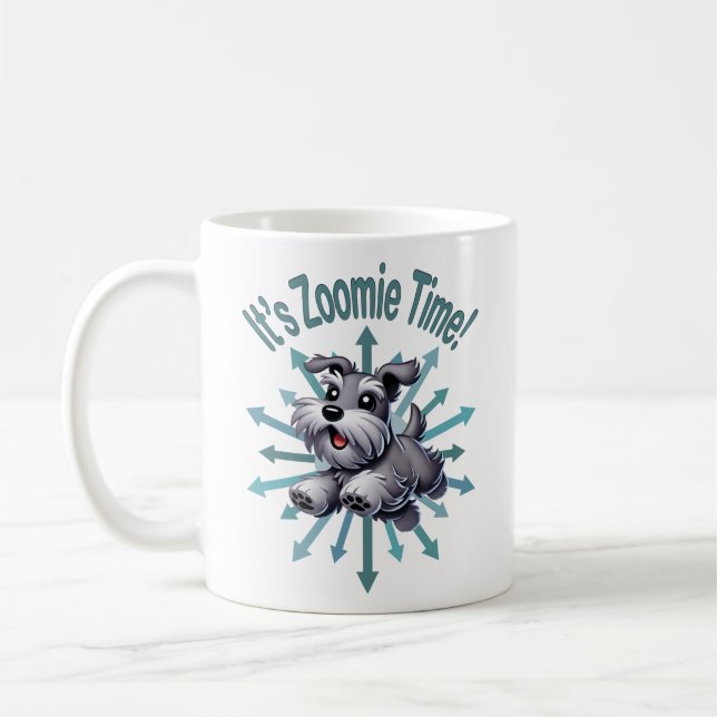 Zoomie Time Miniature Schnauzer Kaffemugg (Vänster)