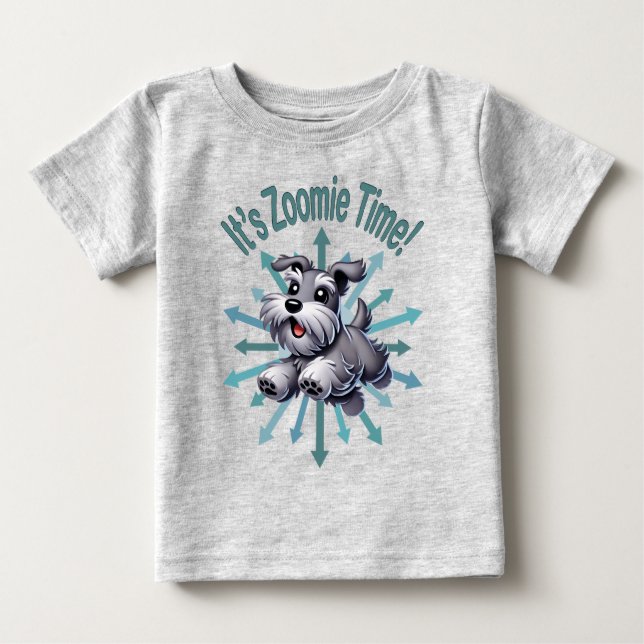 Zoomie Time Miniature Schnauzer T Shirt (Framsida)