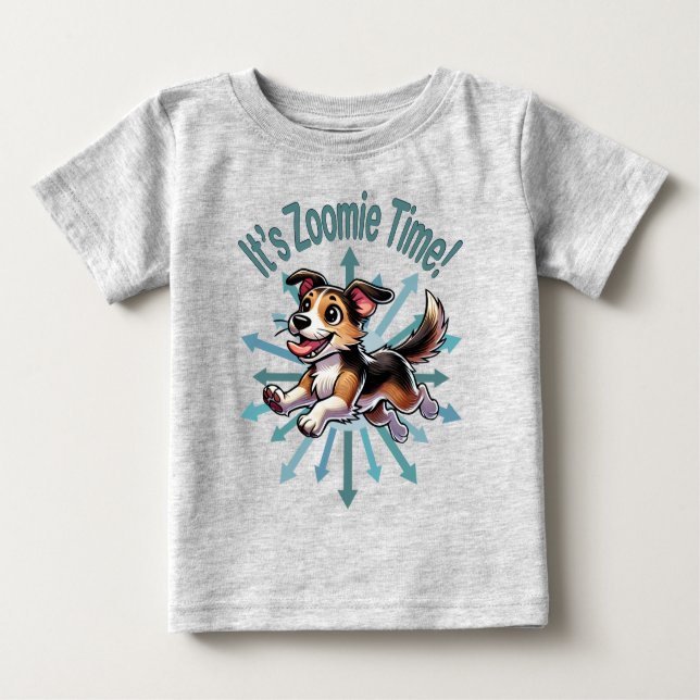 Zoomie Time Mutt T Shirt (Framsida)