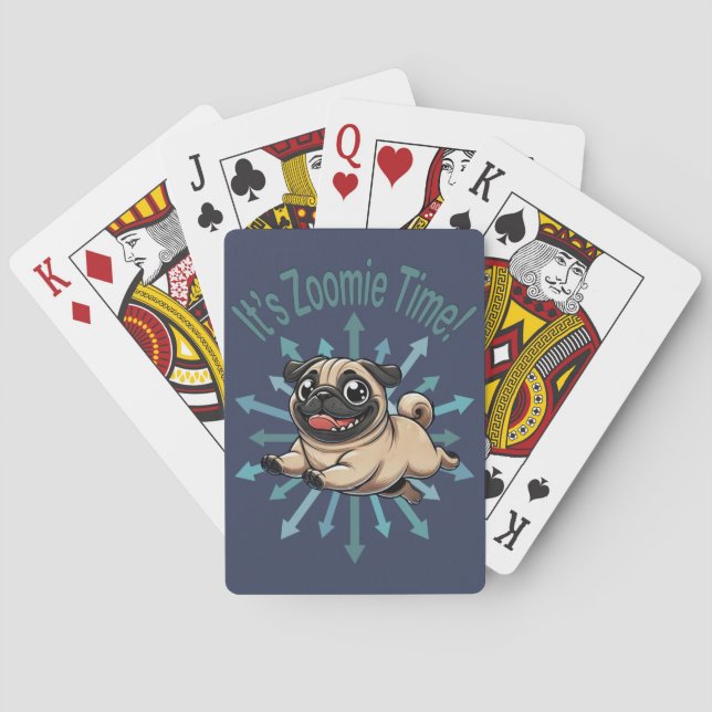 Zoomie Time Pug Casinokort (Baksidan)