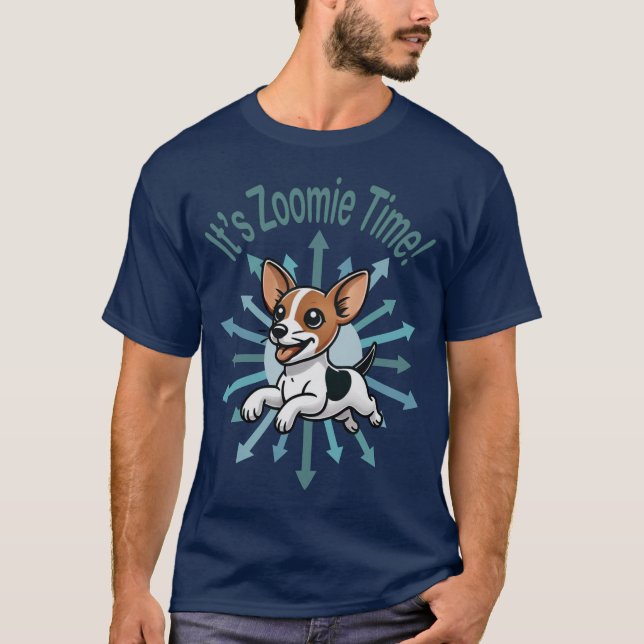 Zoomie Time Råtta Terrier T Shirt (Framsida)