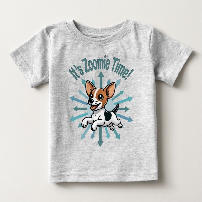 Zoomie Time Råtta Terrier T Shirt (Framsida)