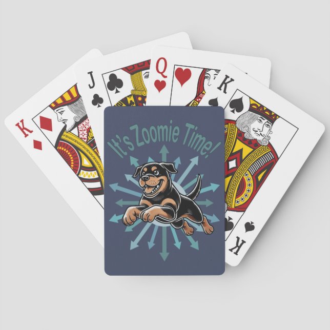 Zoomie Time Rottweiler Casinokort (Baksidan)