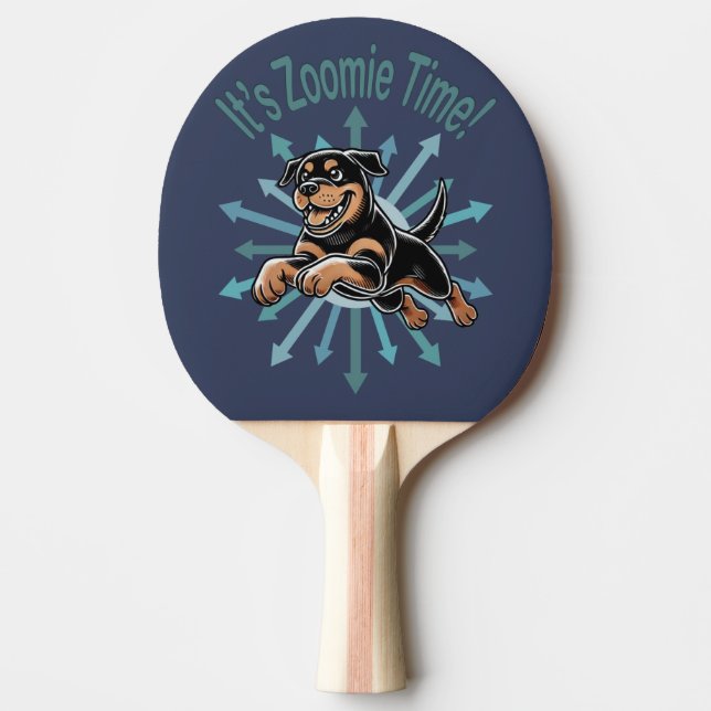 Zoomie Time Rottweiler Pingisracket (Framsidan)