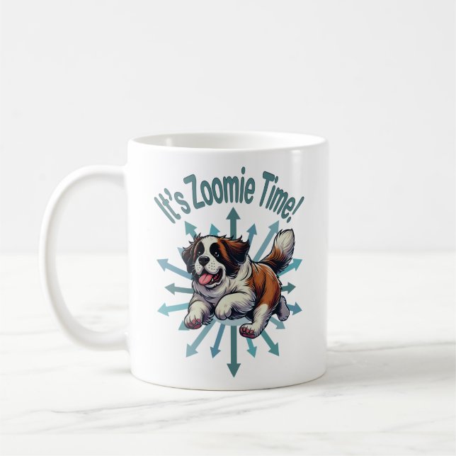 Zoomie Time Saint Bernard Kaffemugg (Vänster)