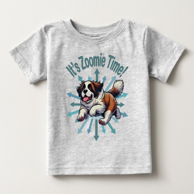 Zoomie Time Saint Bernard T Shirt (Framsida)