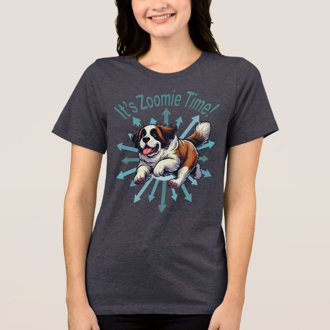 Zoomie Time Saint Bernard T Shirt (Framsida)