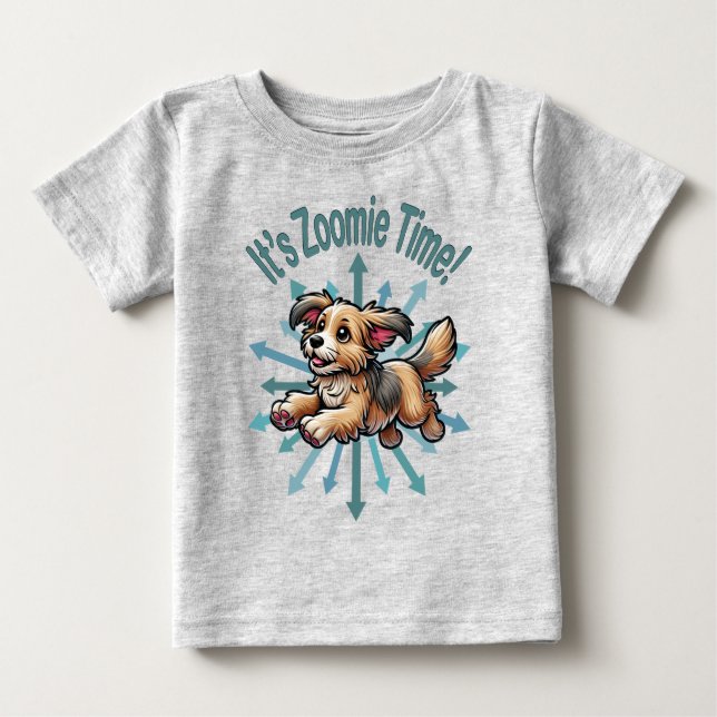 Zoomie Time Small Mutt T Shirt (Framsida)
