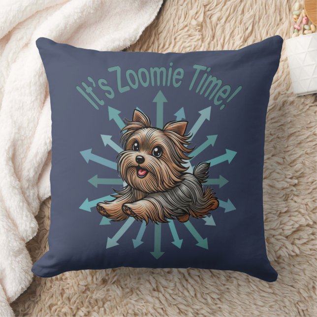 Zoomie Time Yorkshire Terrier Kudde (Filt)