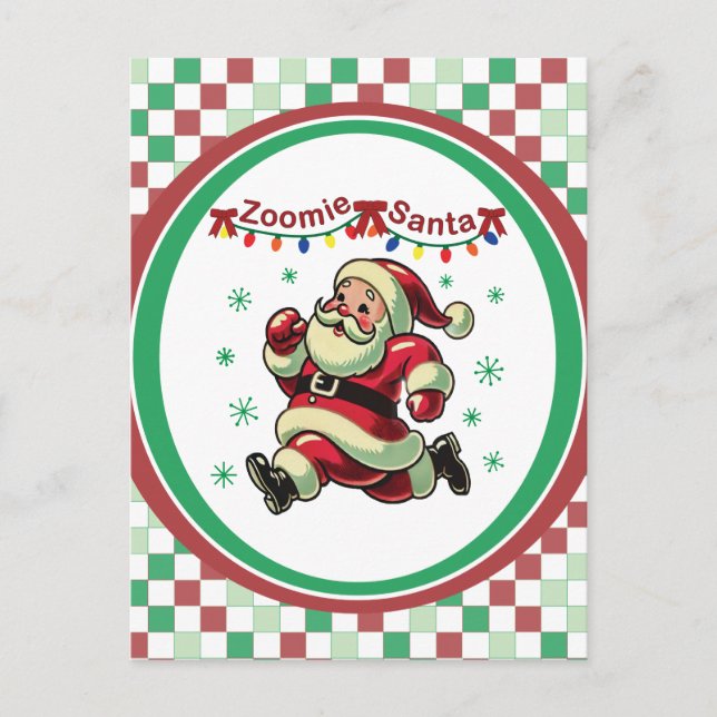 Zoomie Tomte Jul Vykort (Framsida)